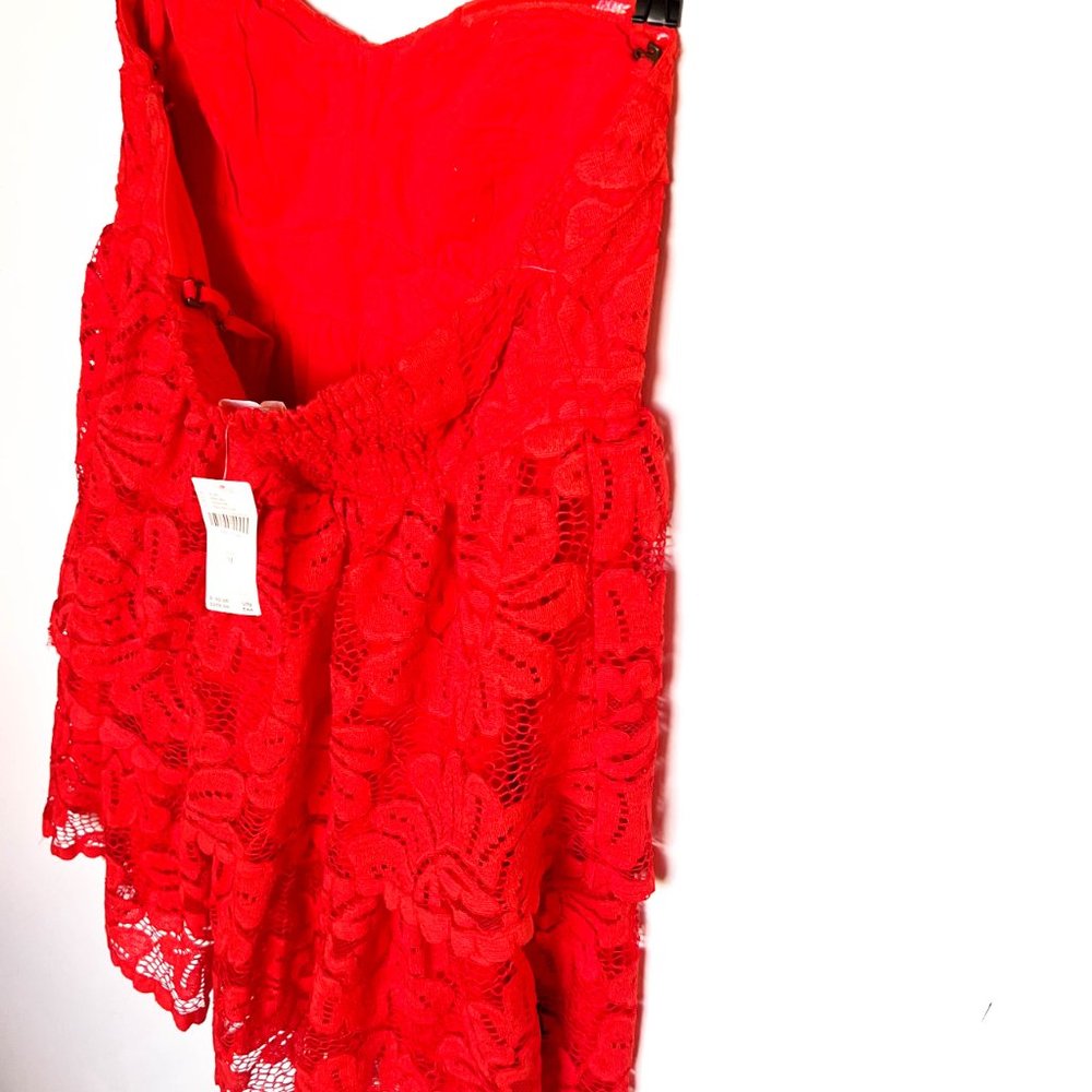 NWT anthropologie red lace mini dress M - Picture 8 of 8